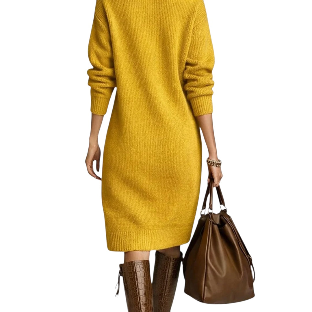 Marion | Stilvolles Strickkleid mit Knöpfen