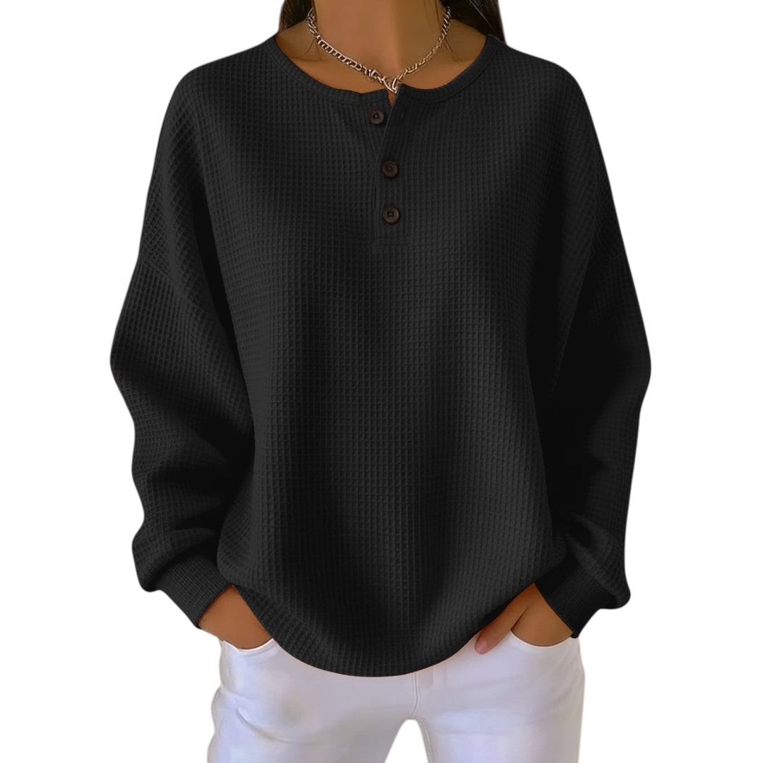 Anne | Lässiges Waffelstoff Sweatshirt