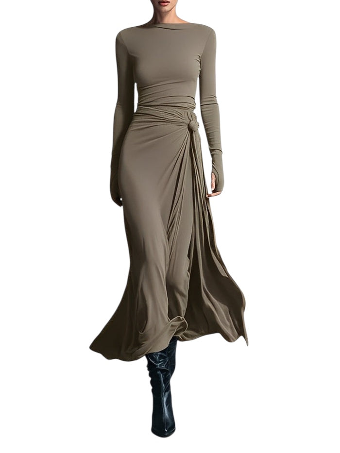 Joeena | Maxikleid mit seitlichem Knoten