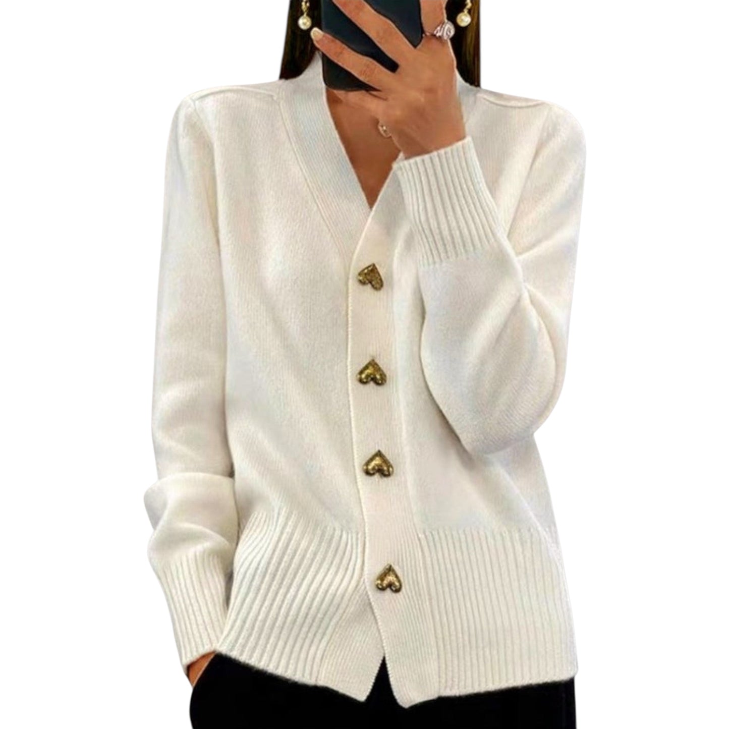 Marij | Pullover mit V-Ausschnitt im Vintage-Look