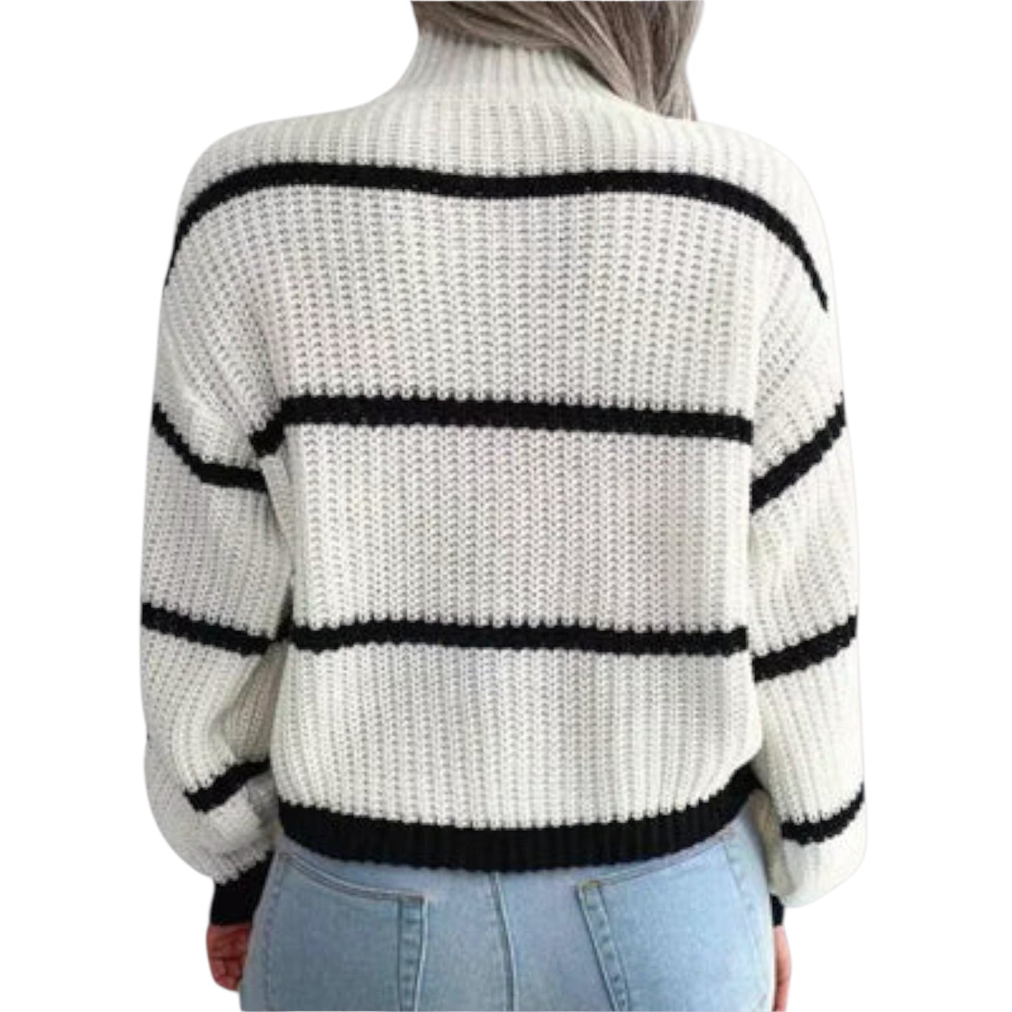 Chavala | Rollkragenpullover mit Streifen