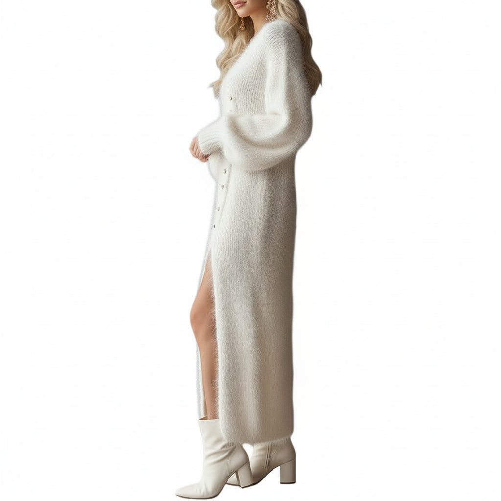 Katja | Elegantes Plüschkleid mit Seitenschlitz