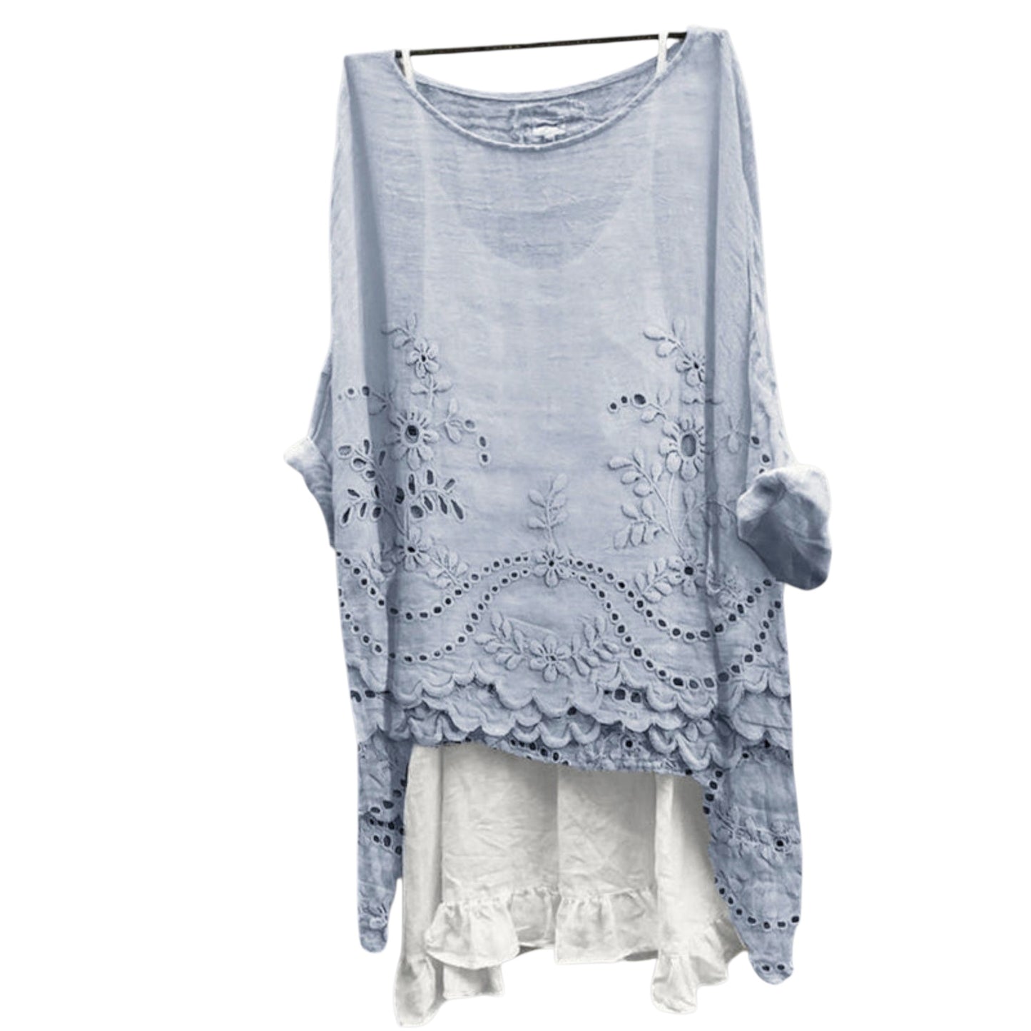 Virella | Bluse mit zweilagigem Saum