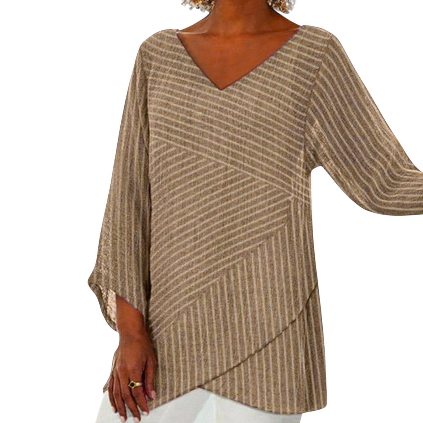 Rosaline | Gestreiftes Drapé Oberteil