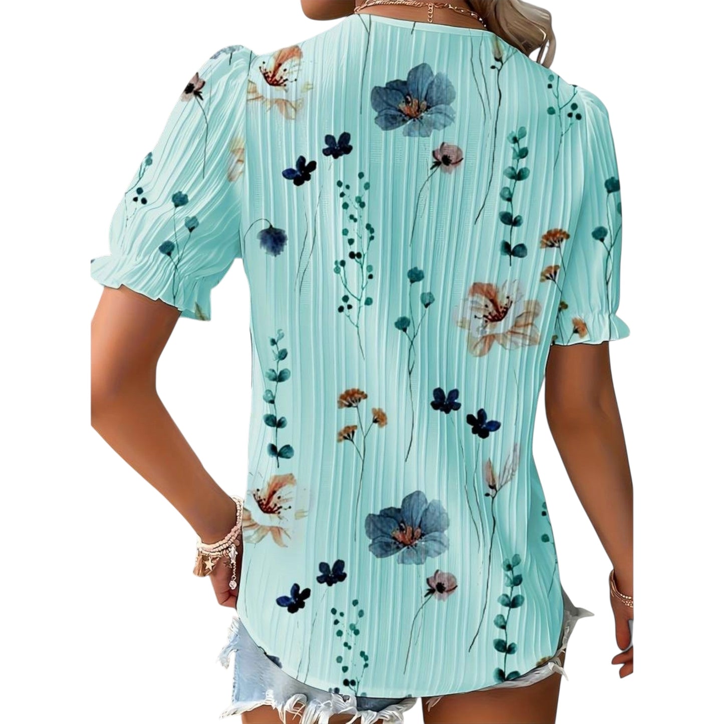 Roselina | Modische Bluse mit spitzem Ausschnitt