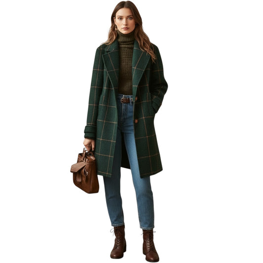 Judith | Eleganter Mantel mit Karomuster