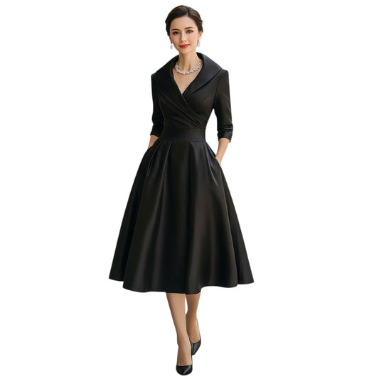 Dharmay | Elegantes Langarm-Midikleid