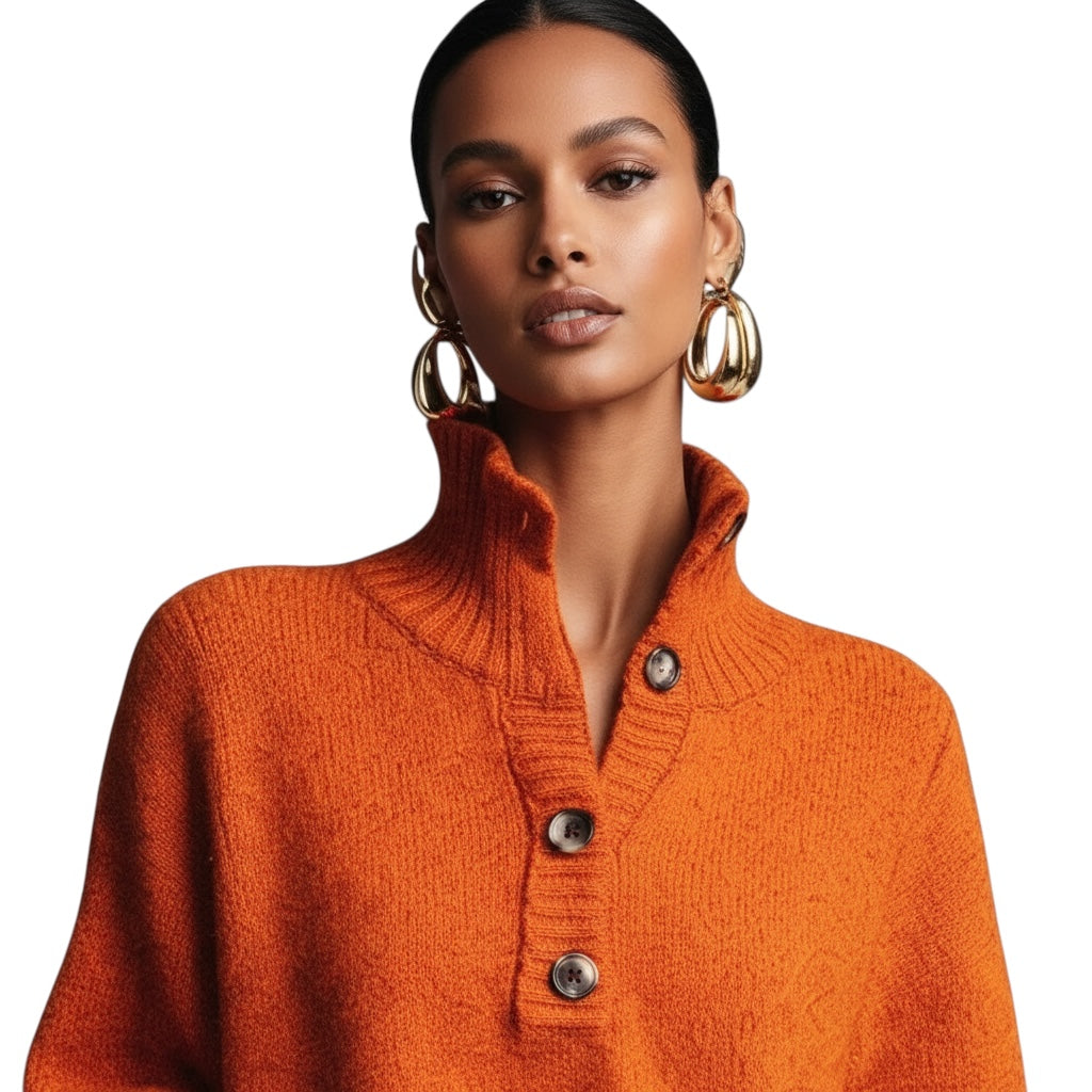 Marion | Stilvolles Strickkleid mit Knöpfen