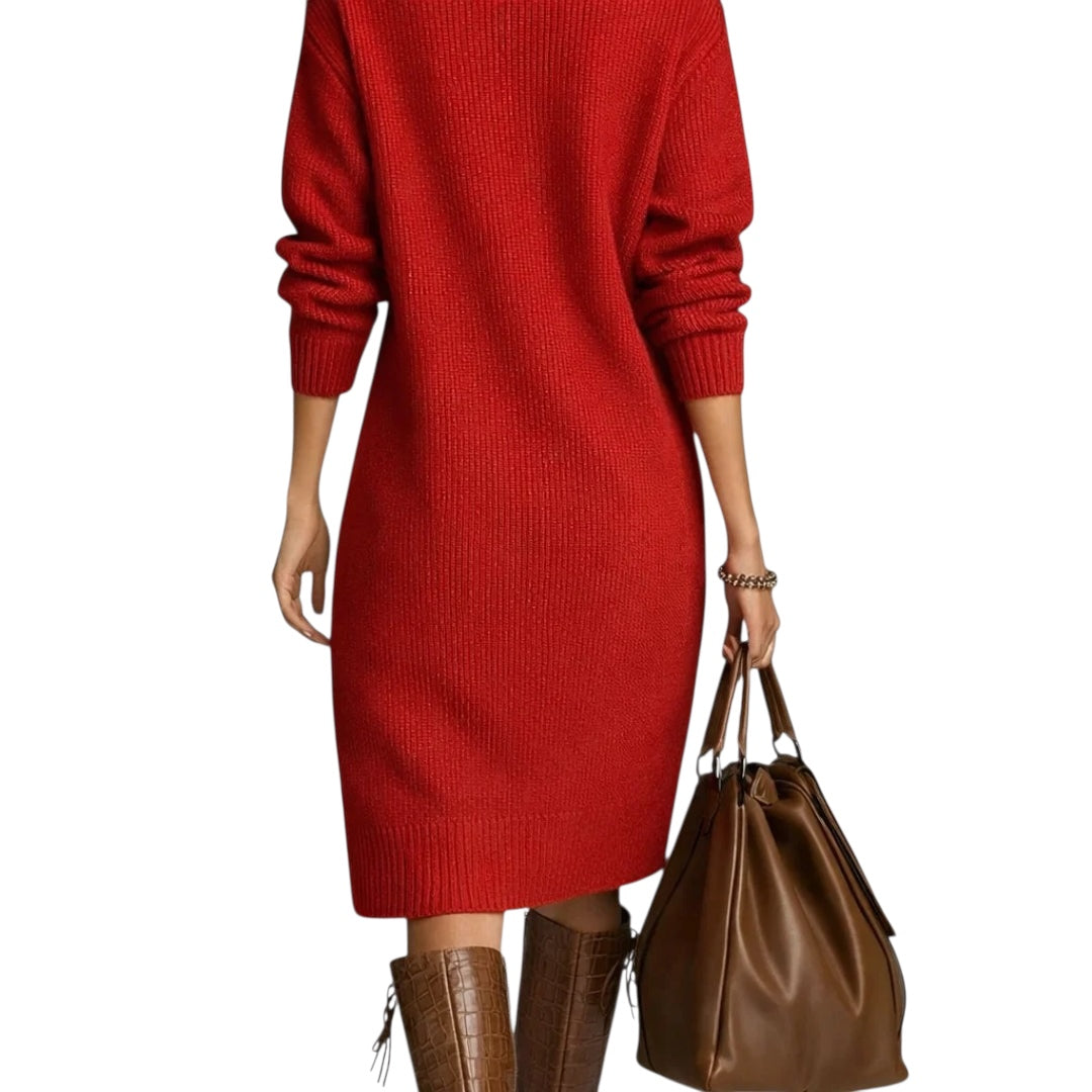 Marion | Stilvolles Strickkleid mit Knöpfen