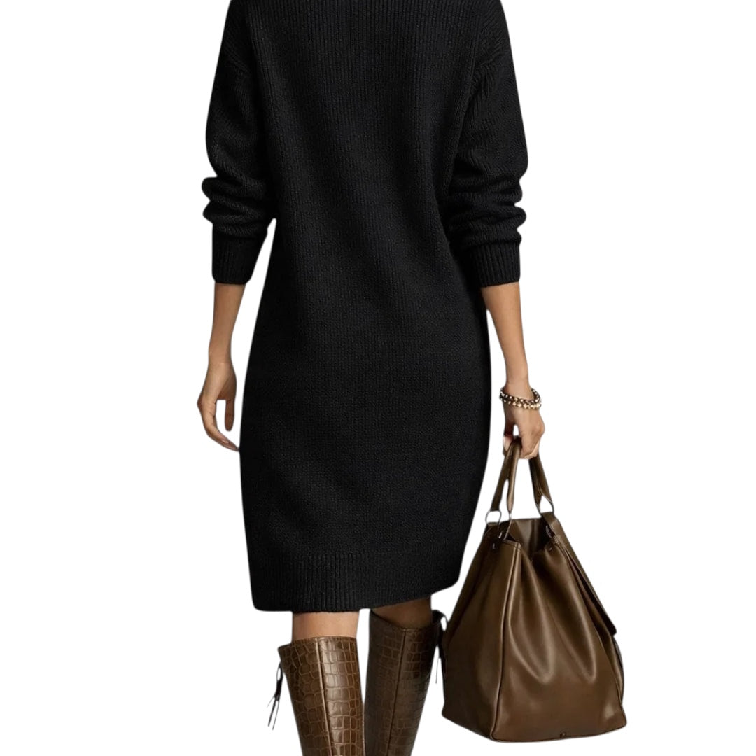 Marion | Stilvolles Strickkleid mit Knöpfen