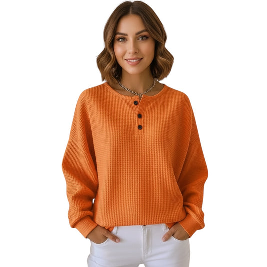 Anne | Lässiges Waffelstoff Sweatshirt