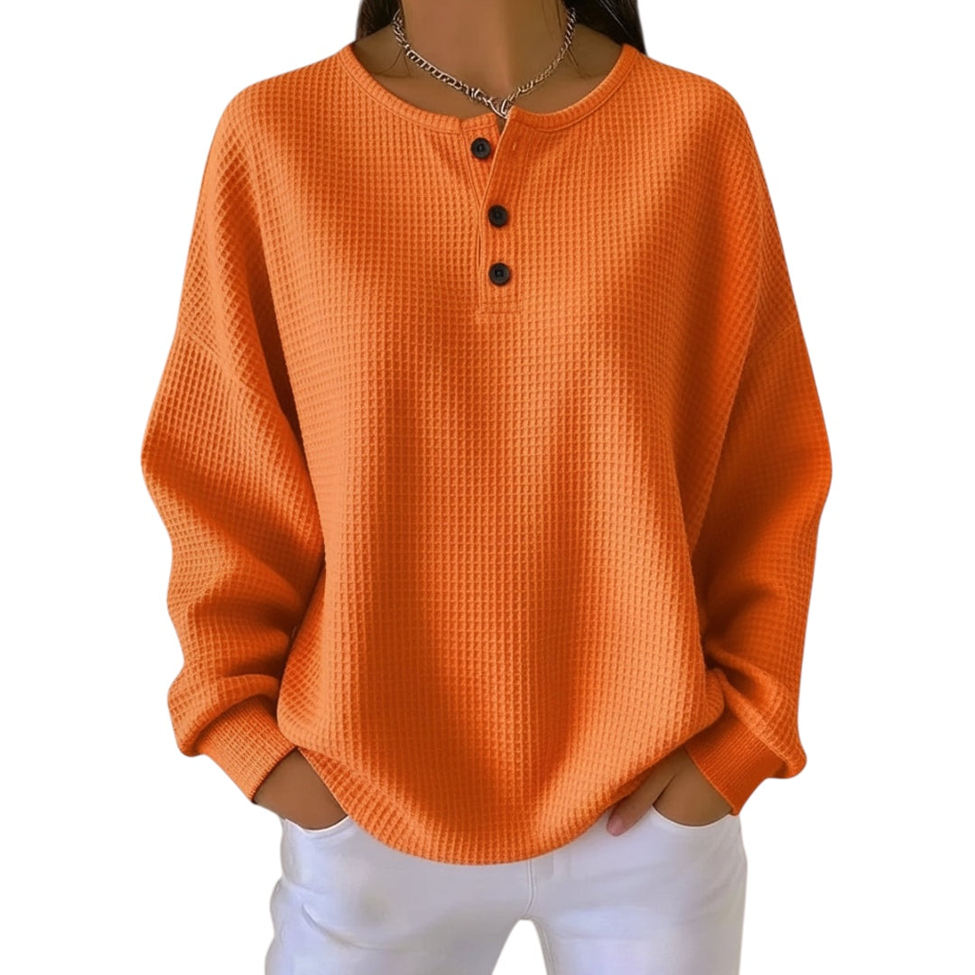 Anne | Lässiges Waffelstoff Sweatshirt