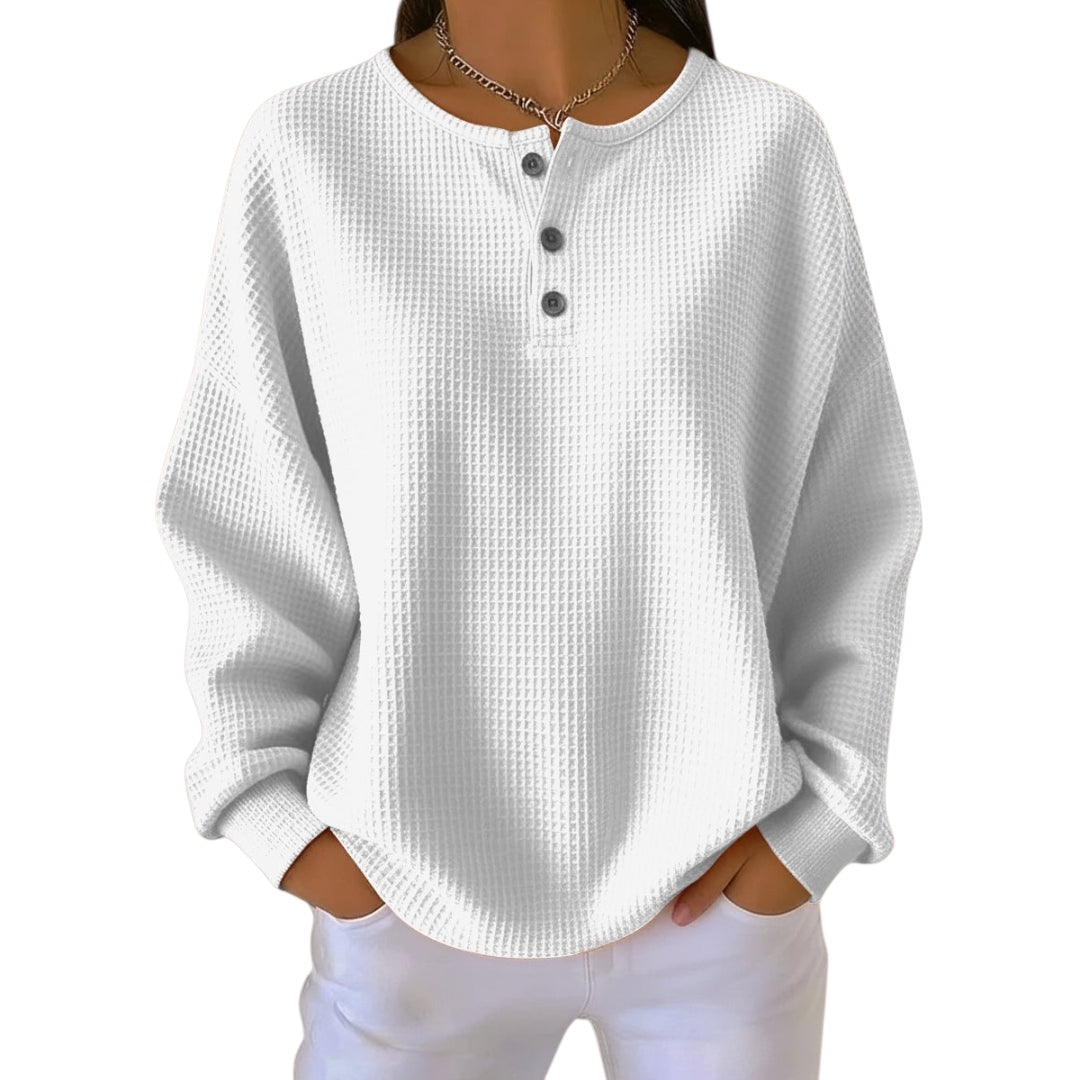 Anne | Lässiges Waffelstoff Sweatshirt