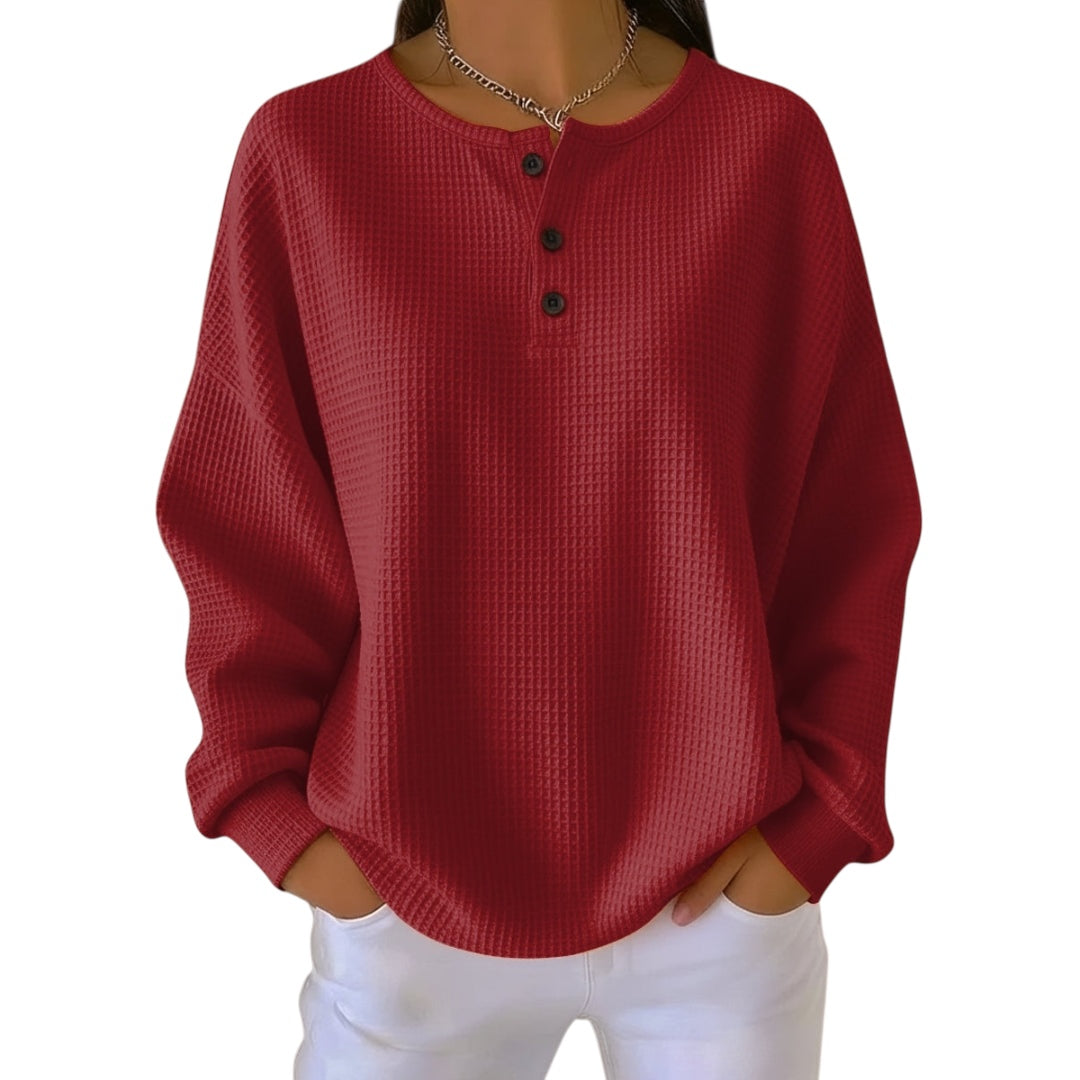 Anne | Lässiges Waffelstoff Sweatshirt