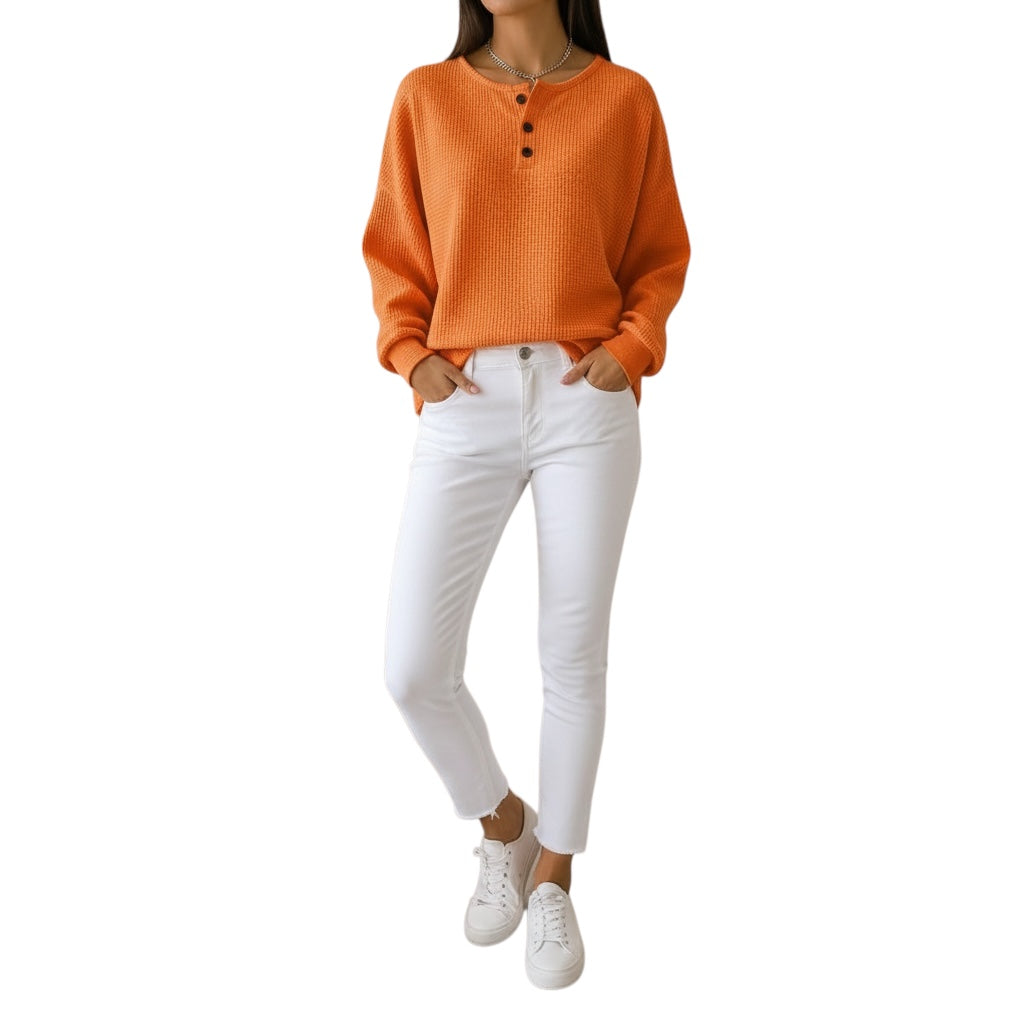 Anne | Lässiges Waffelstoff Sweatshirt