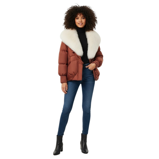 Enina | Stilvolle Jacke mit Kunstfellkragen