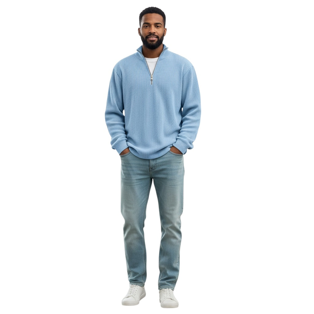 Randal | Langarm Pullover mit Reissverschluss