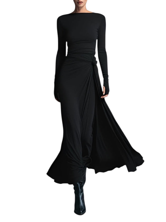 Joeena | Maxikleid mit seitlichem Knoten