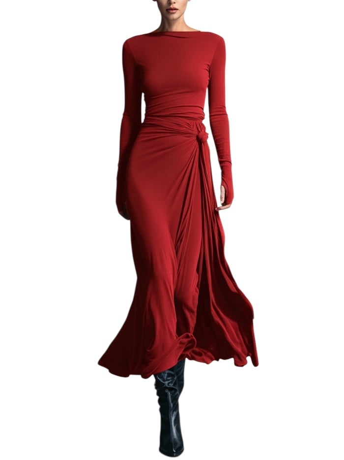 Joeena | Maxikleid mit seitlichem Knoten