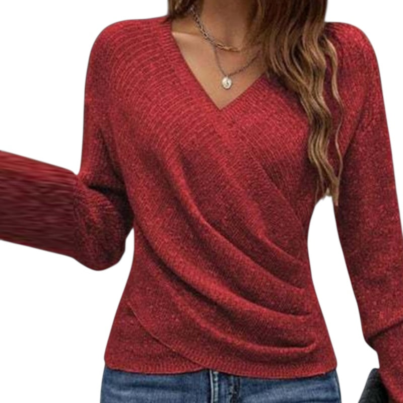 Sandra | Elegantes Stricktop mit V-Ausschnitt