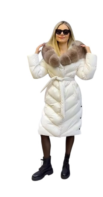 Christina | Elegante Freizeitjacke mit Kunstfellkragen