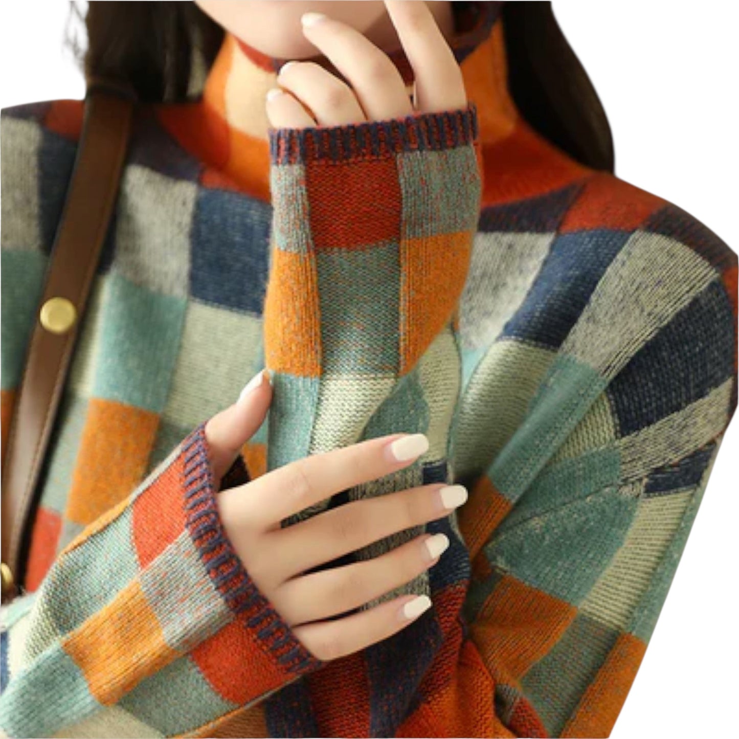 Erika | Patchwork Rollkragenpullover