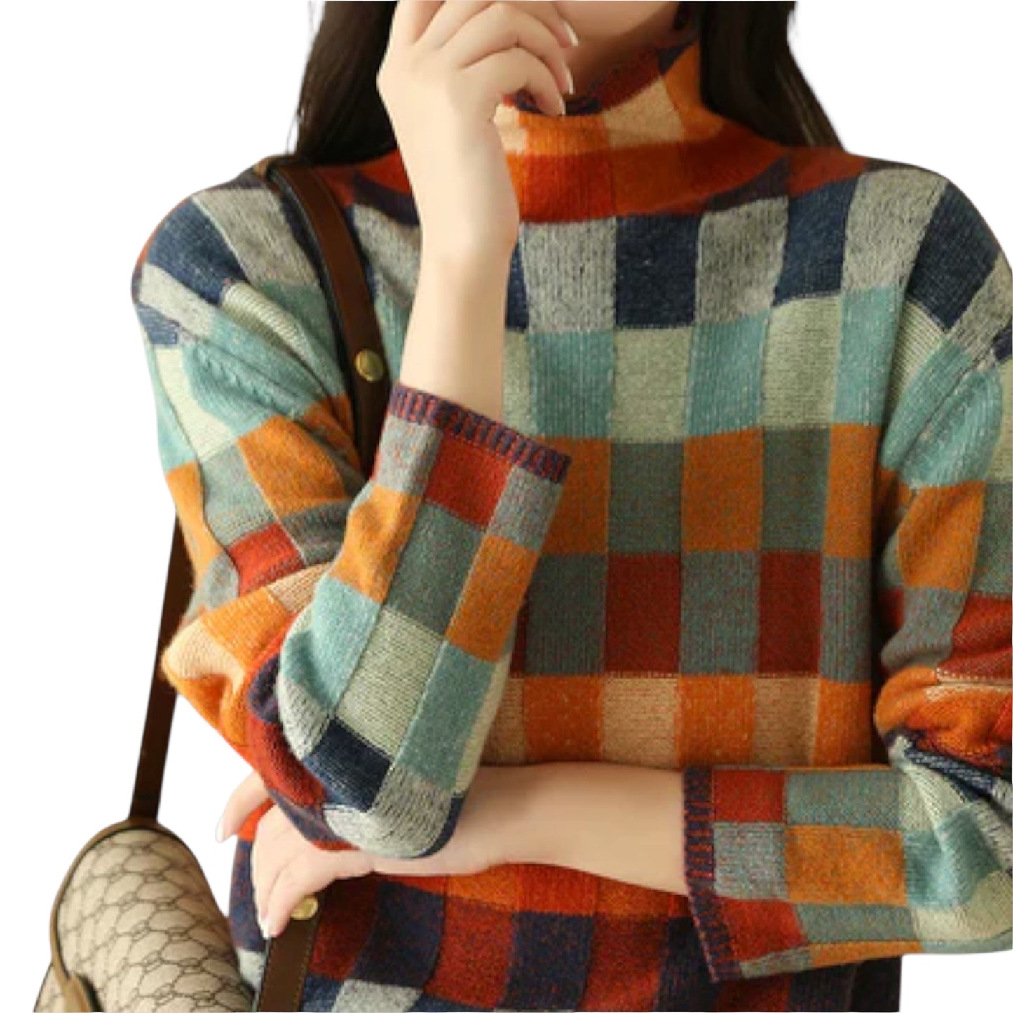 Erika | Patchwork Rollkragenpullover