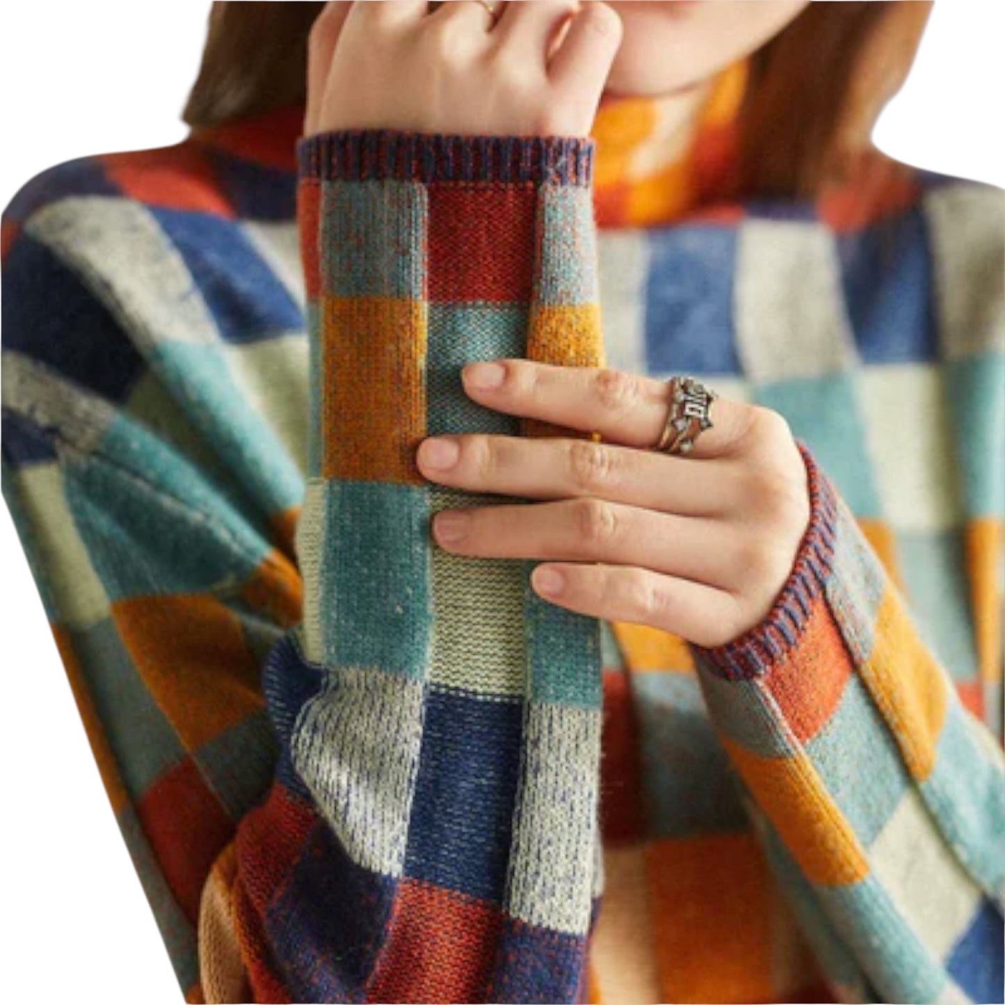 Erika | Patchwork Rollkragenpullover