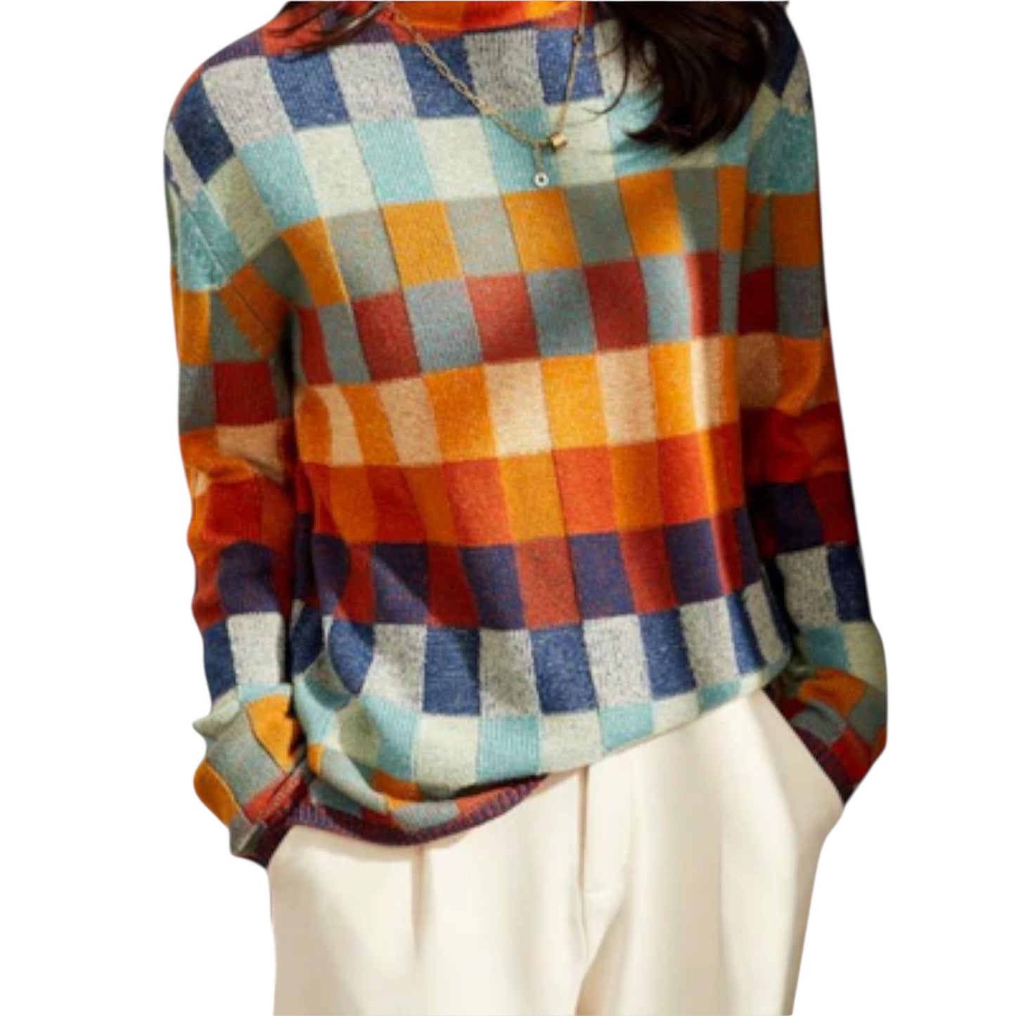 Erika | Patchwork Rollkragenpullover