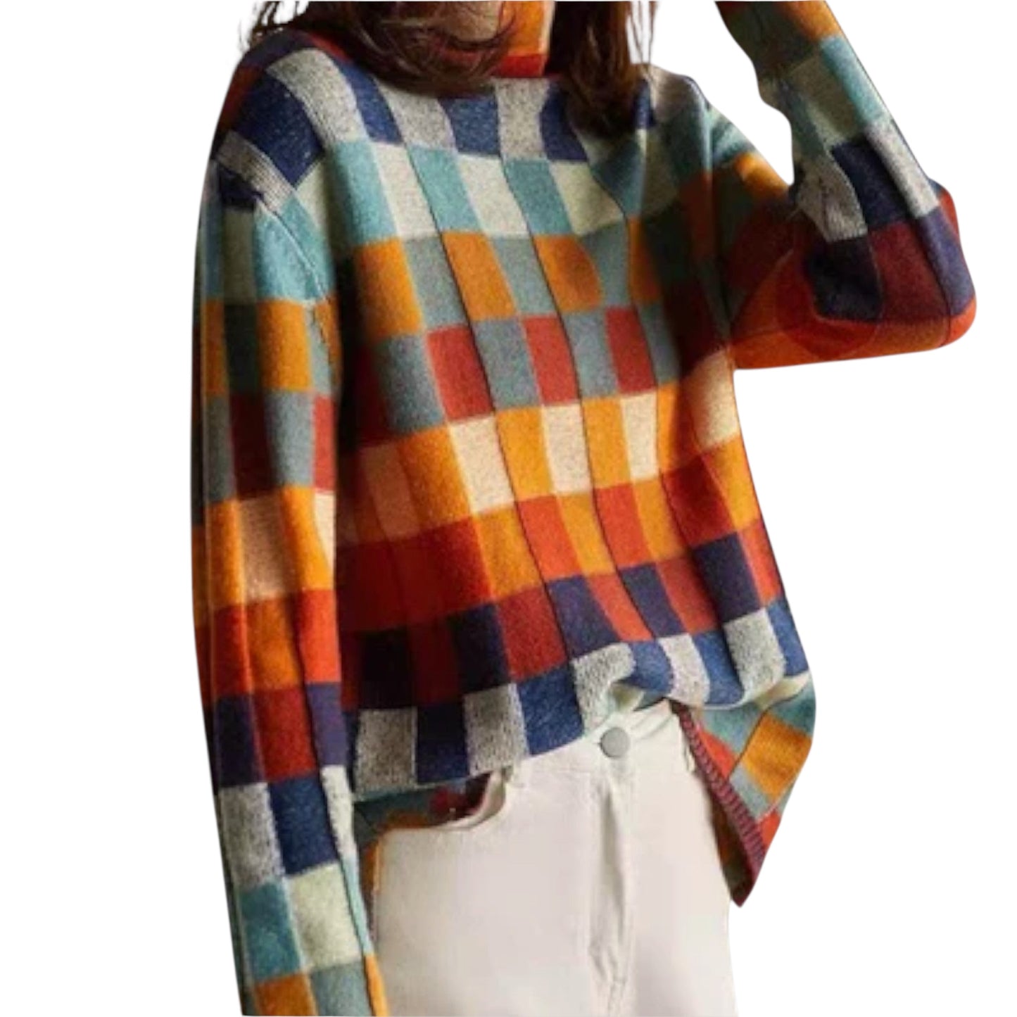 Erika | Patchwork Rollkragenpullover