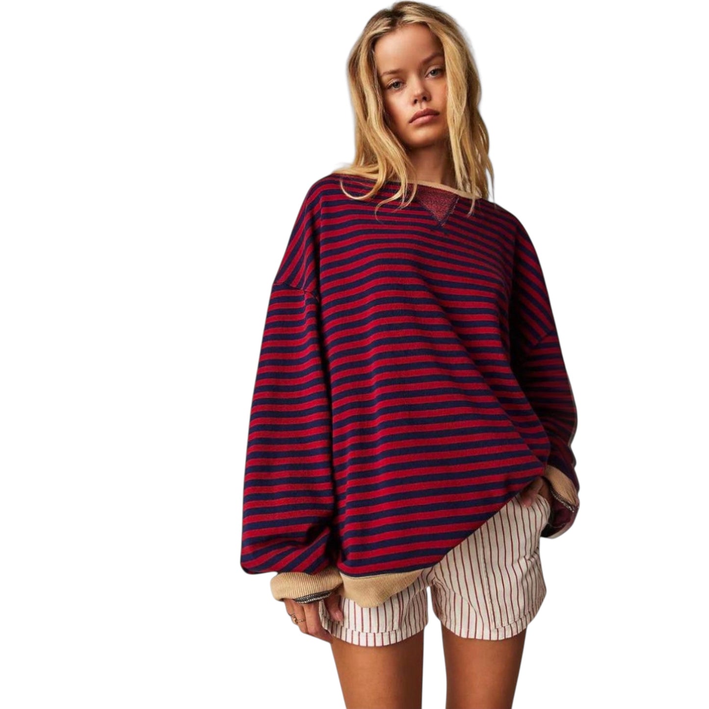 Mary | Gestreifter Oversize-Pullover