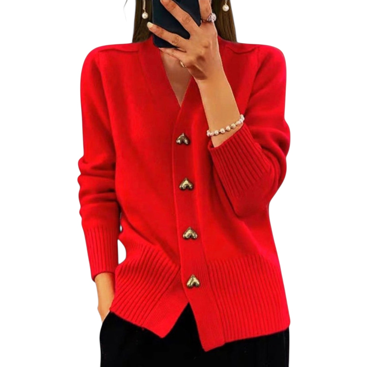 Marij | Pullover mit V-Ausschnitt im Vintage-Look