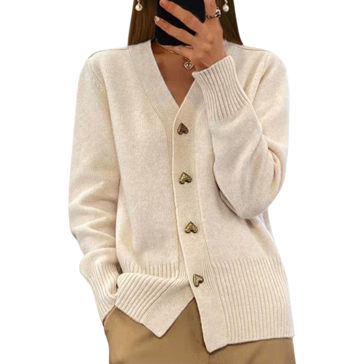 Marij | Pullover mit V-Ausschnitt im Vintage-Look