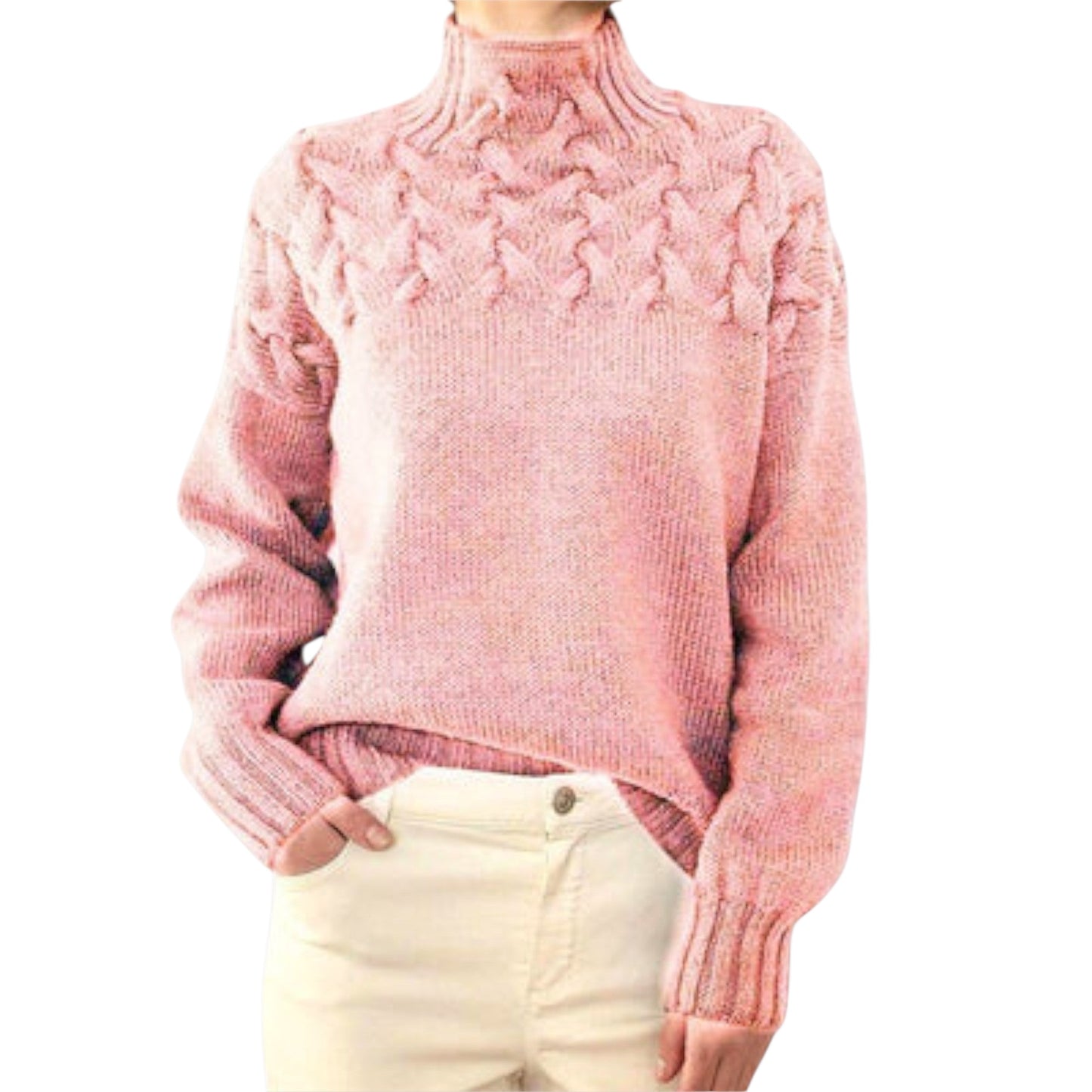 Talia | Pullover mit Zopfstrick-Detail