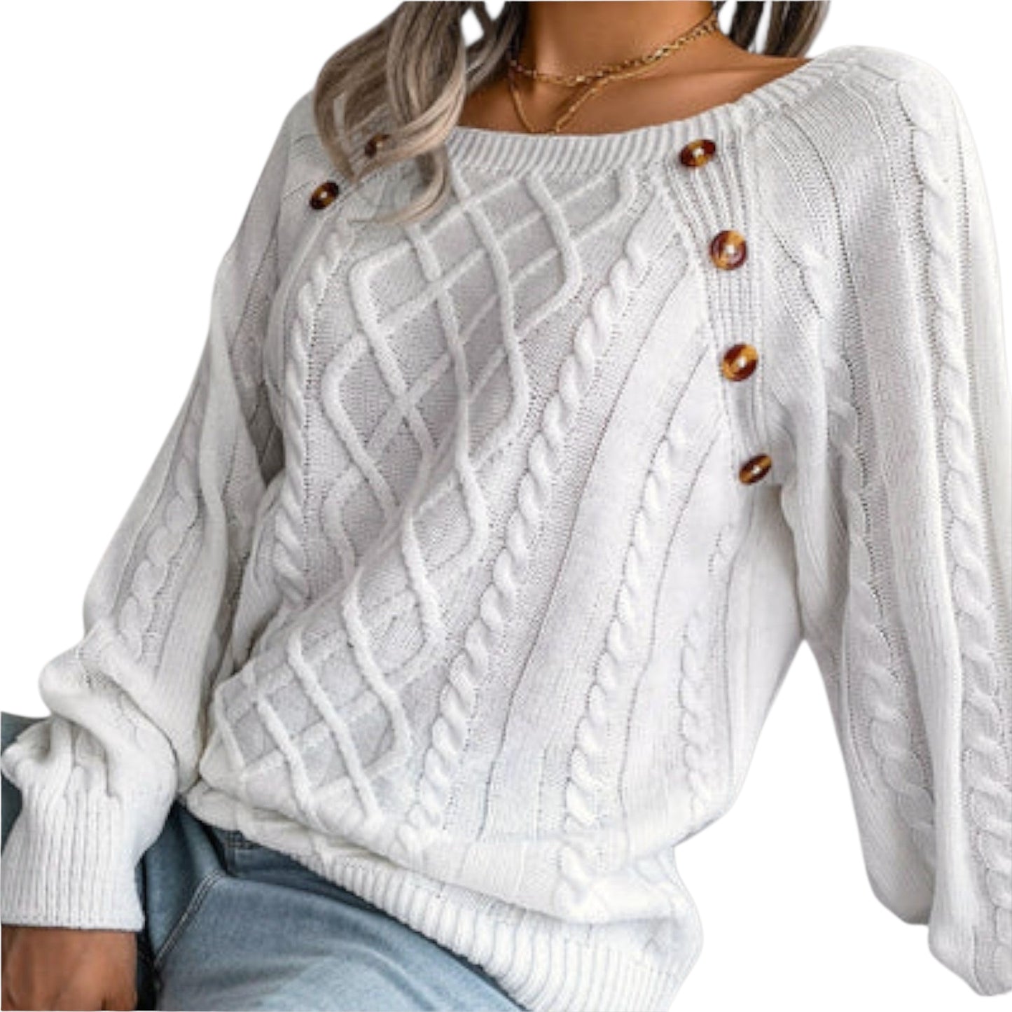 Violetta | Strickpullover mit Knöpfen