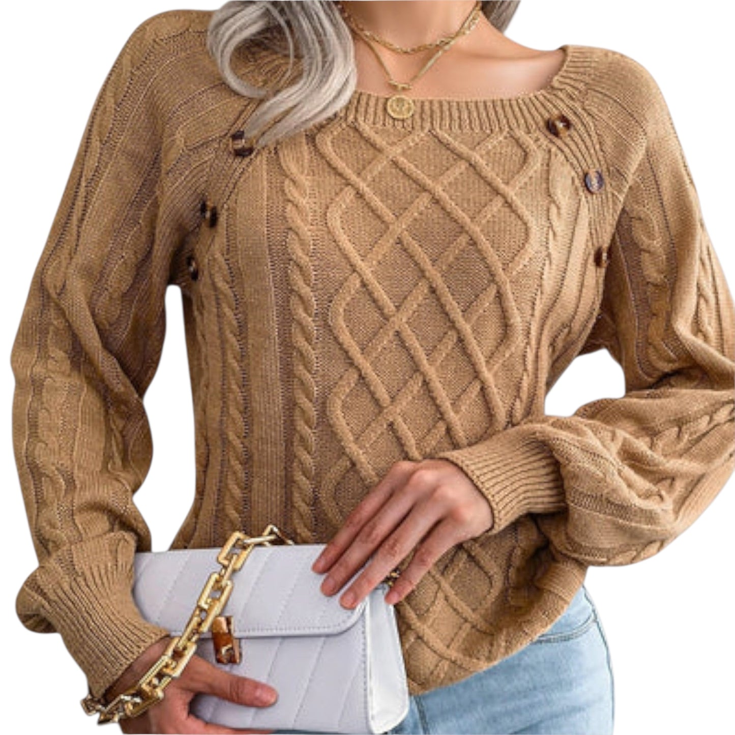 Violetta | Strickpullover mit Knöpfen