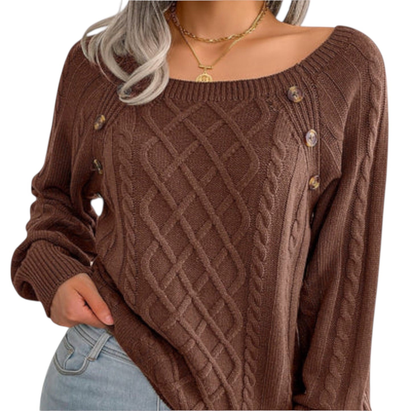 Violetta | Strickpullover mit Knöpfen