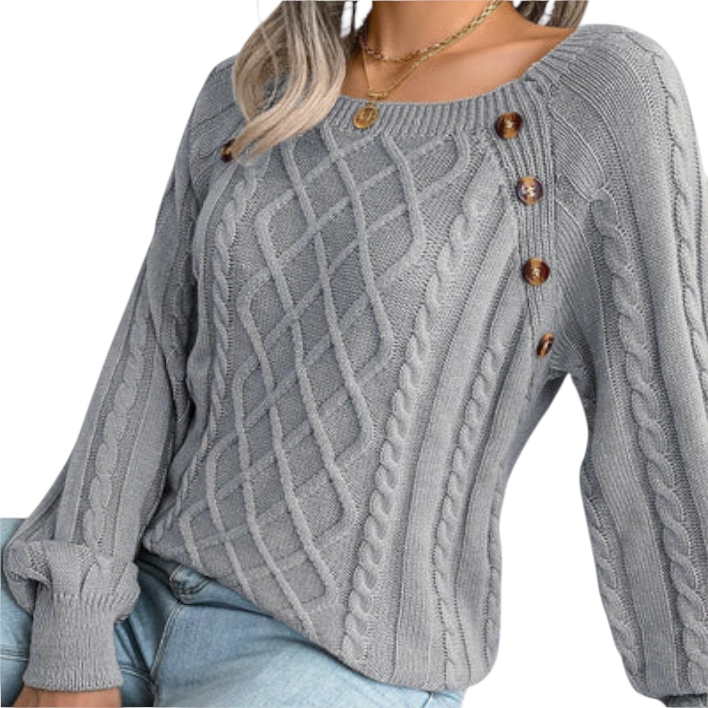 Violetta | Strickpullover mit Knöpfen