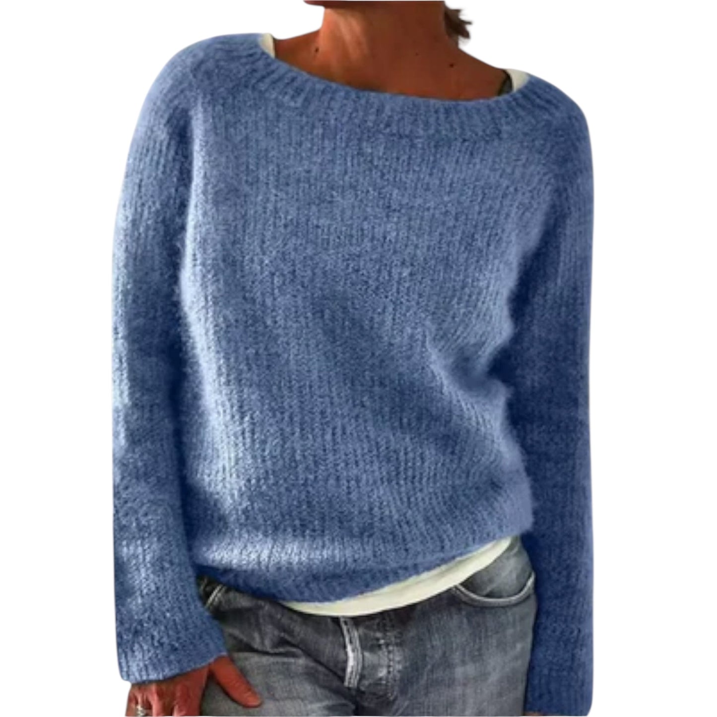 Regine | Einfarbiger Strickpullover
