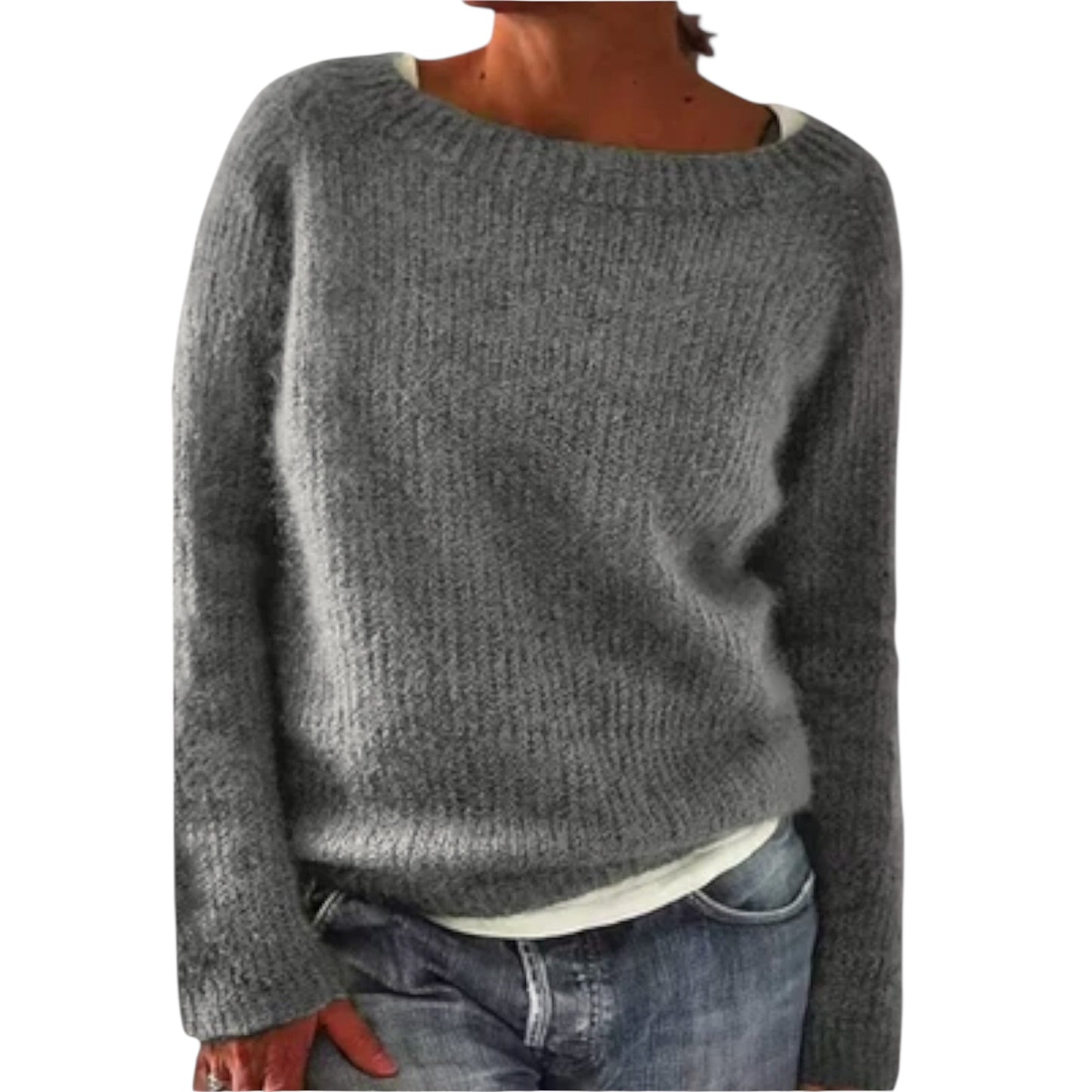 Regine | Einfarbiger Strickpullover