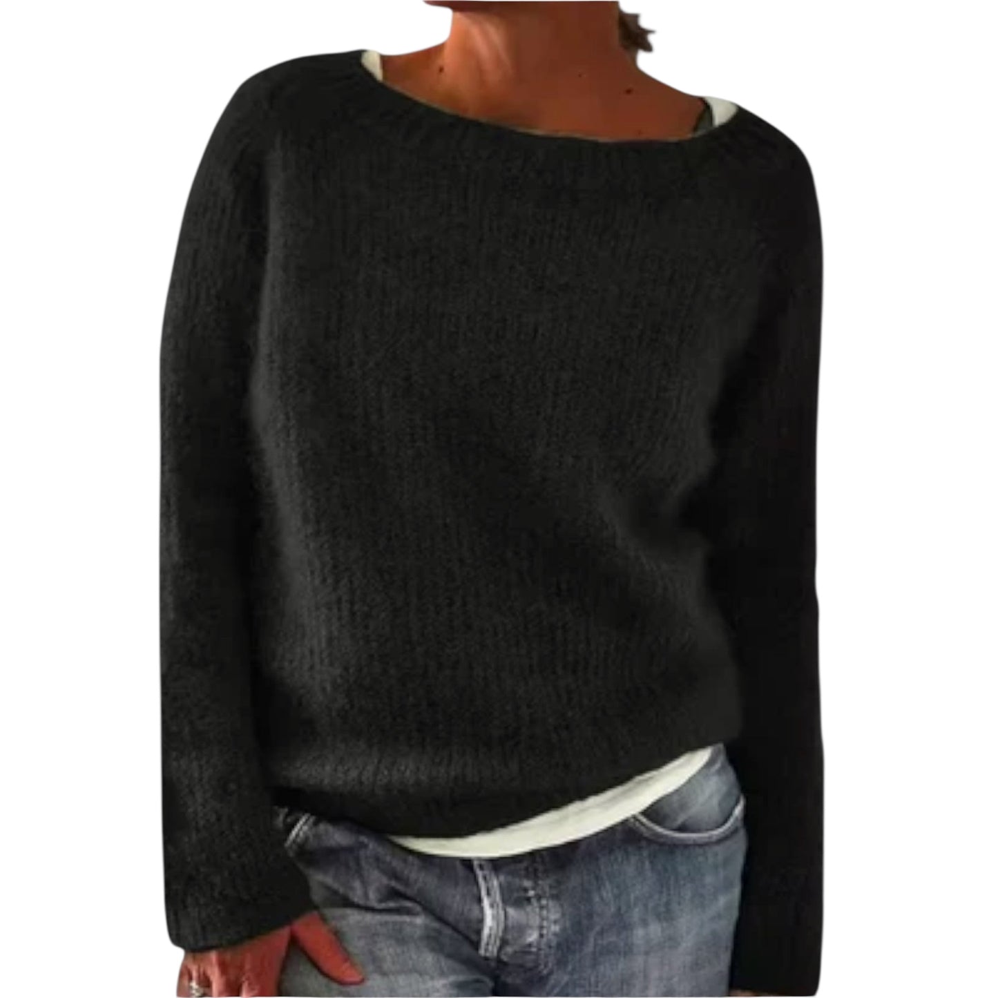 Regine | Einfarbiger Strickpullover