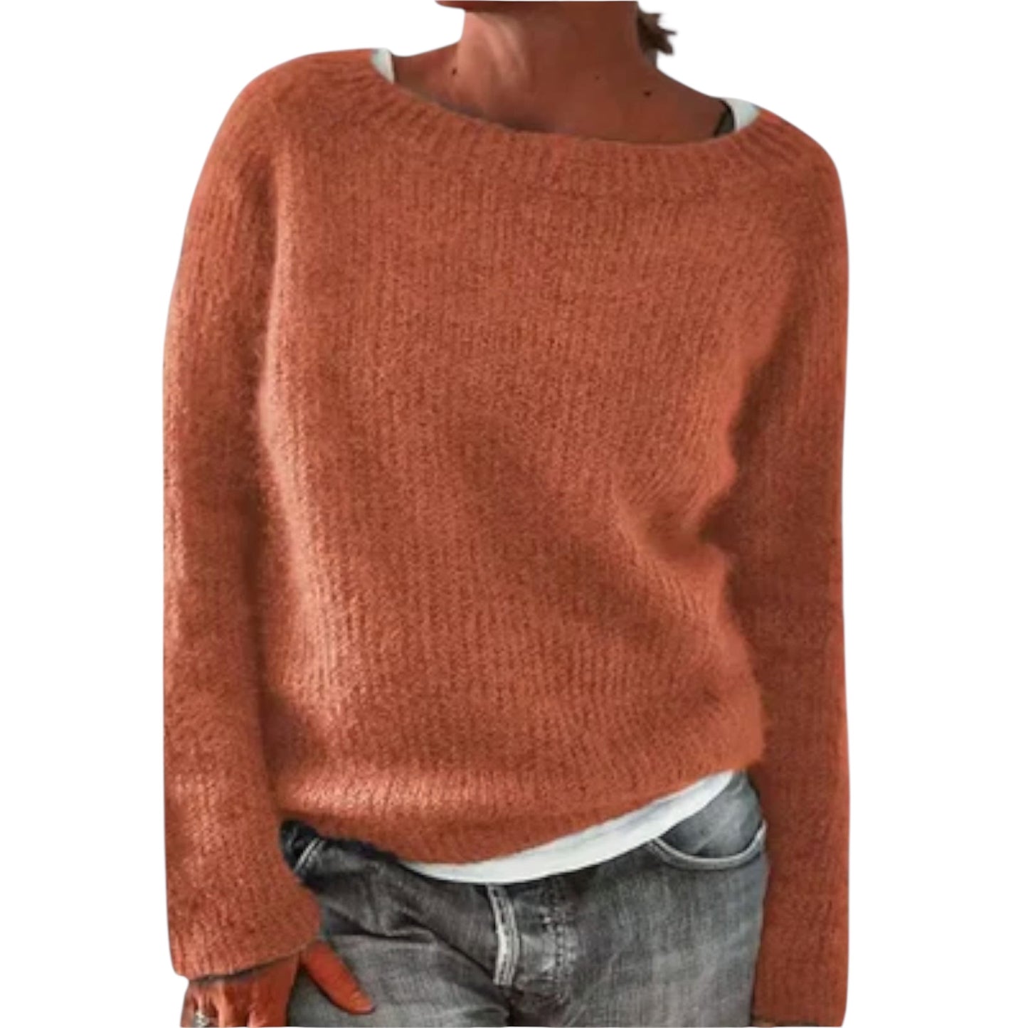 Regine | Einfarbiger Strickpullover
