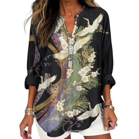 Evelisse | Elegante botanische Bluse