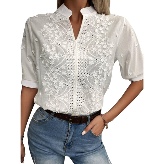 Serenelle | Bluse mit exquisiter Stickerei