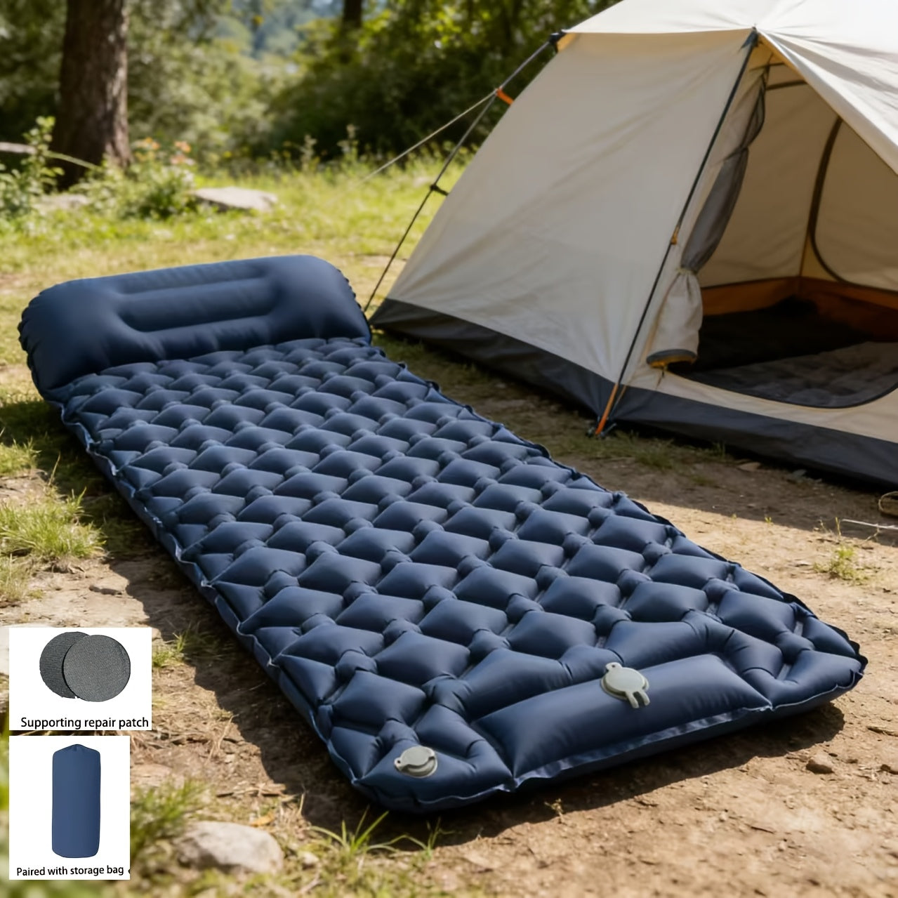 Aufblasbare Outdoor-Schlafmatte für eine Person mit Schnellpumpe